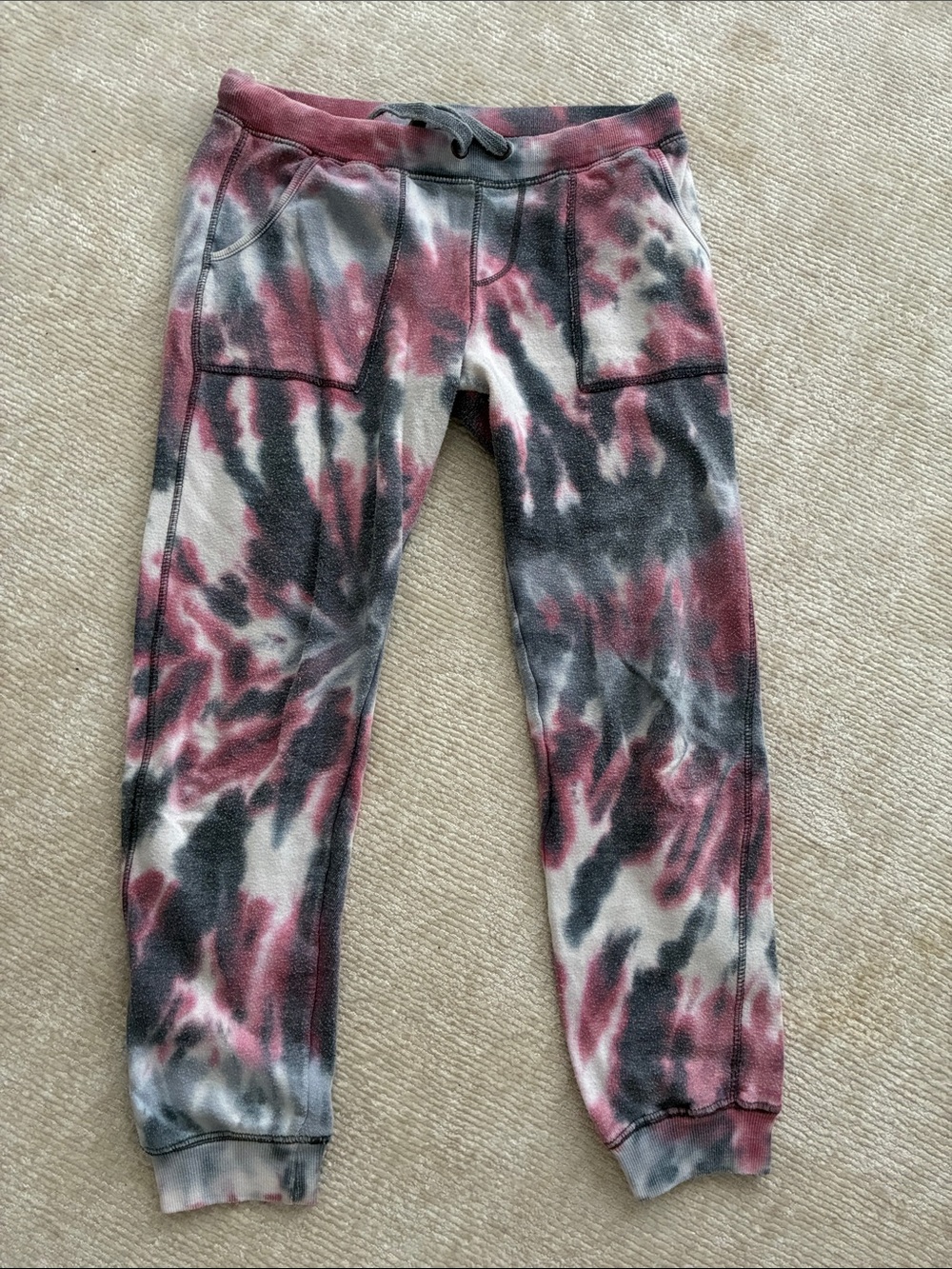 Vintage Havana Tie-Dye Jogger Pants - Pink & Gray